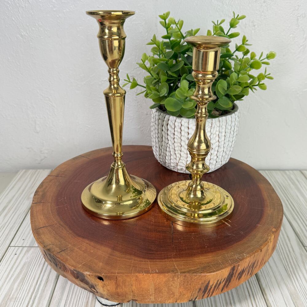 Vintage Brass‎ 7" Candlestick Holders Valsan & Baldwin Cottagecore Decor